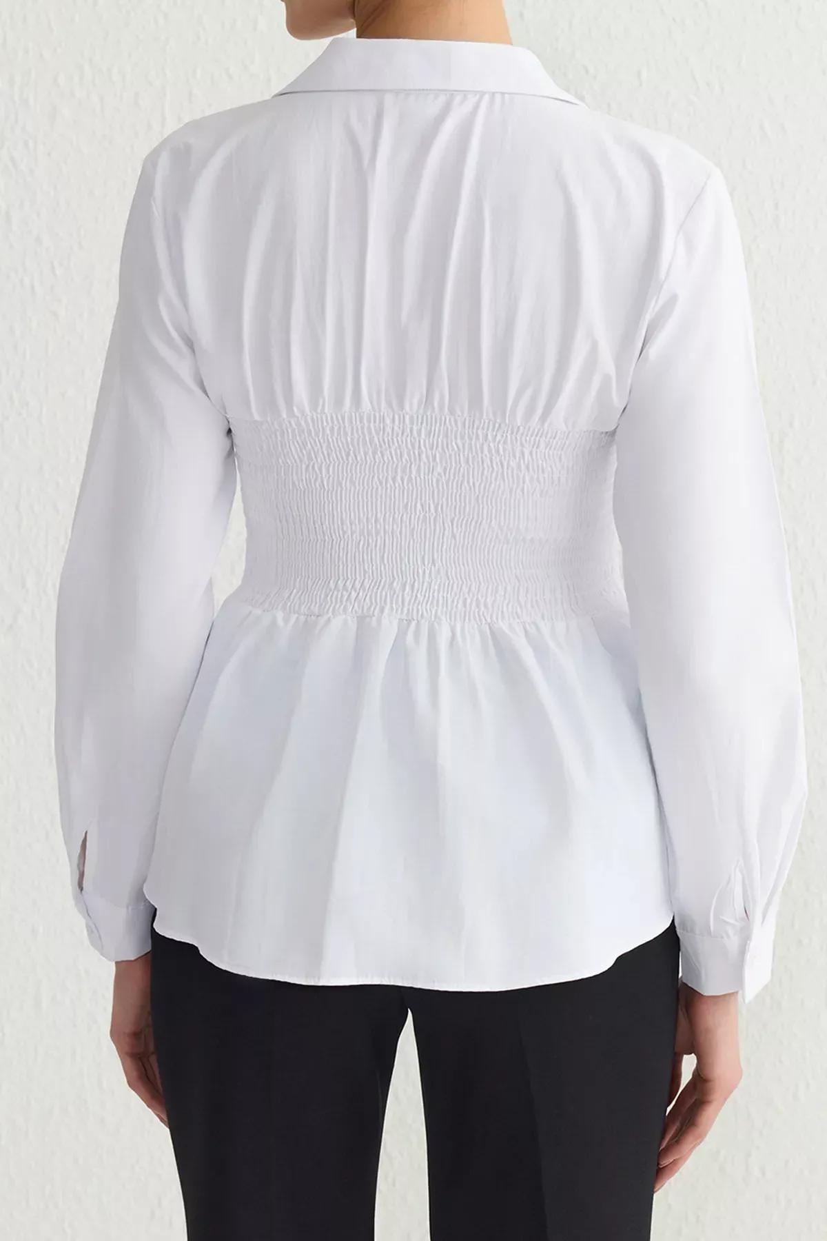 White Printed Poplin Shirt, , large image number 4