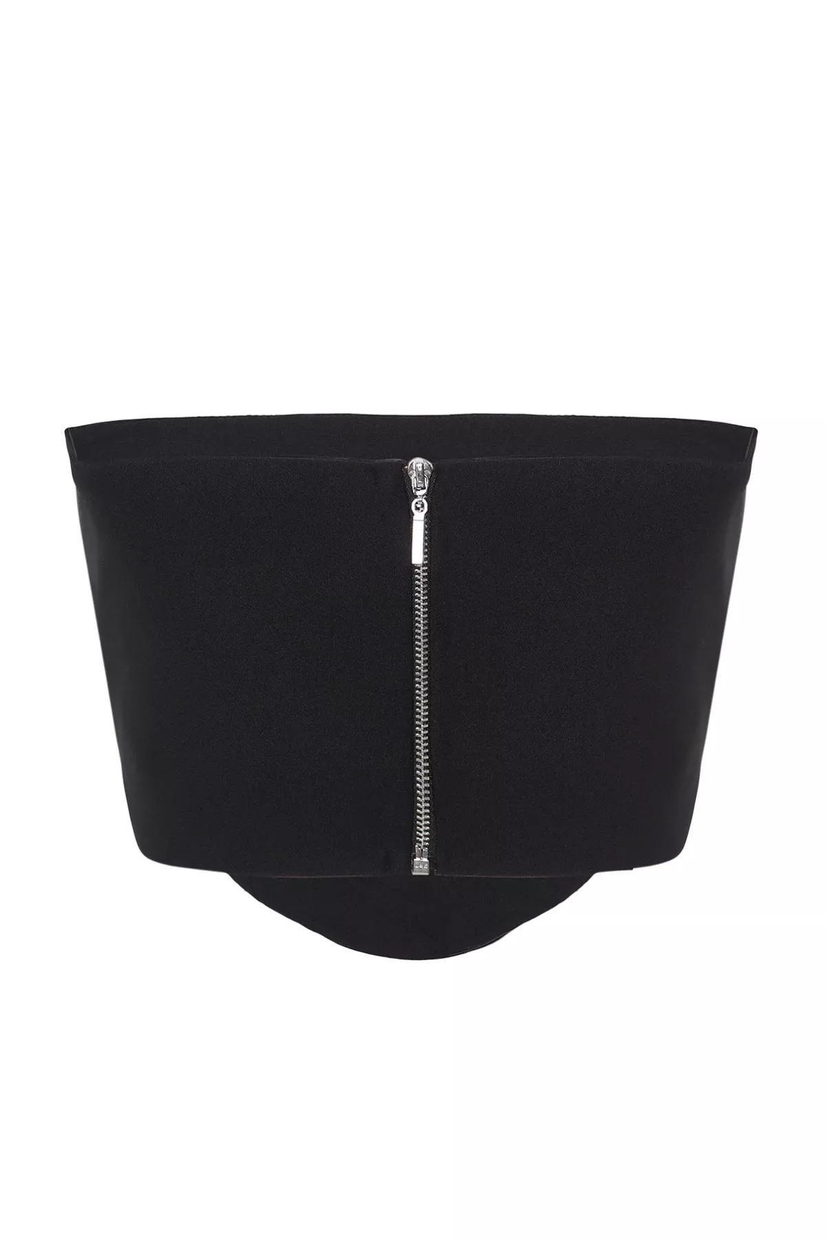 Black Corset Look Woven Bustier, , large image number 3
