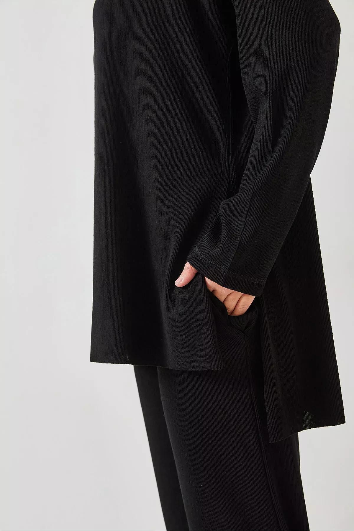 Black Basic Trouser Top-Bottom Set, , large image number 3