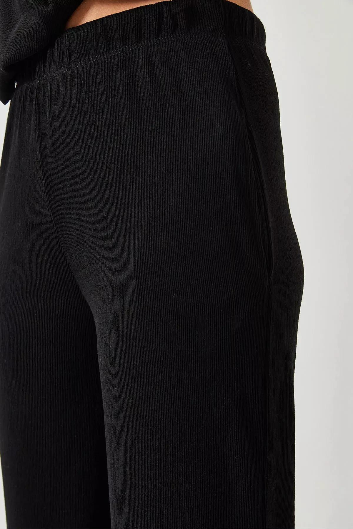 Black Basic Trouser Top-Bottom Set, , large image number 4