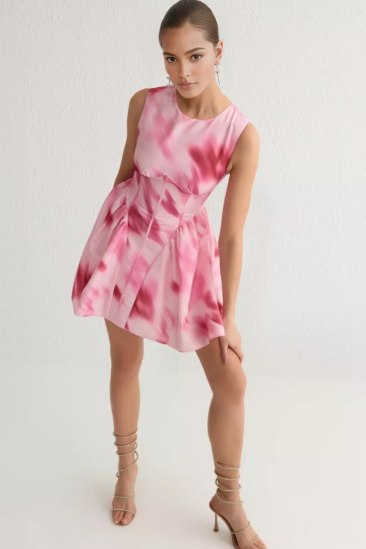 Multicolour A-Line Poplin Mini Dress, C101_7382, large image number 1