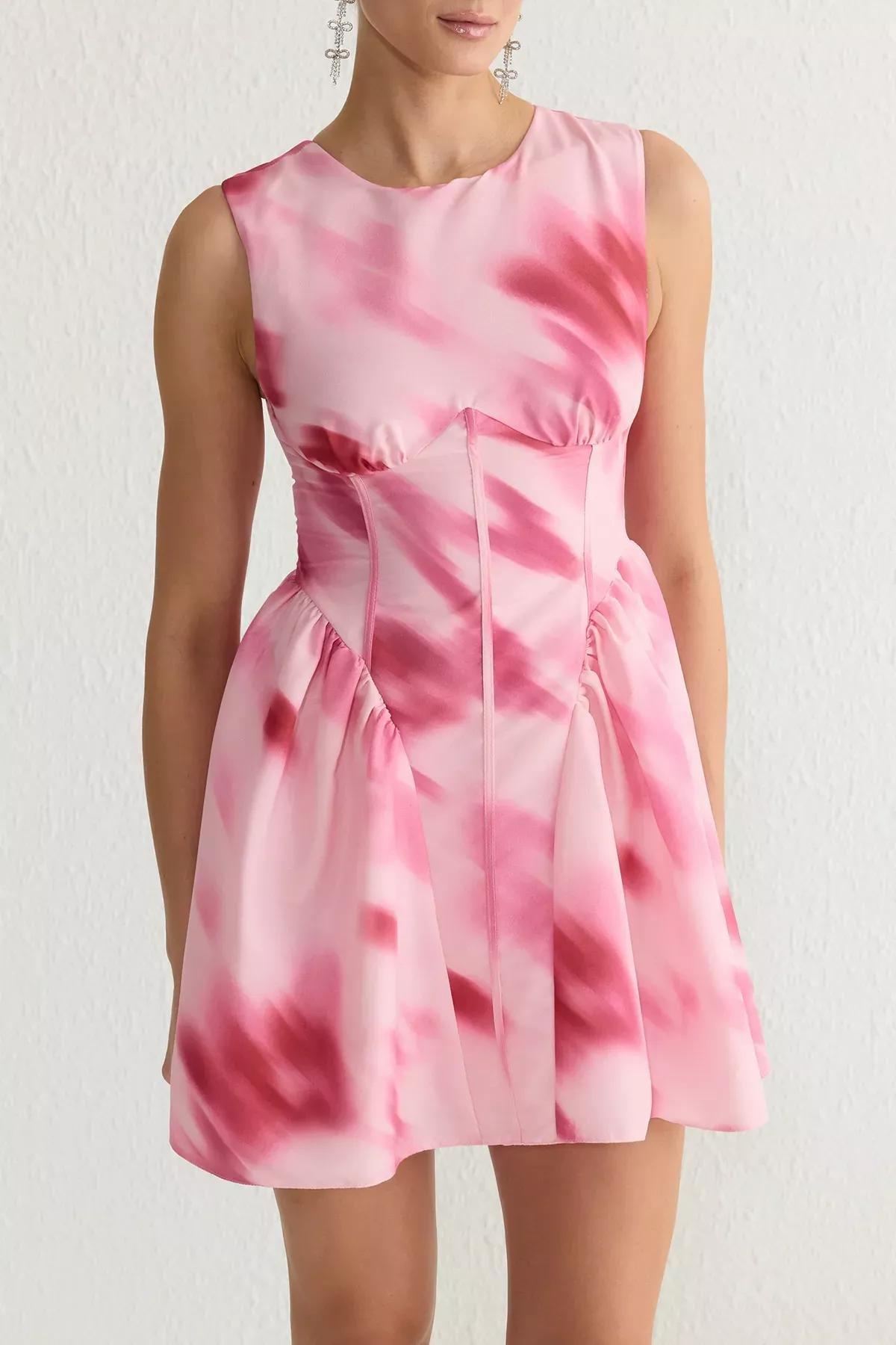 Multicolour A-Line Poplin Mini Dress, C101_7382, large image number 2