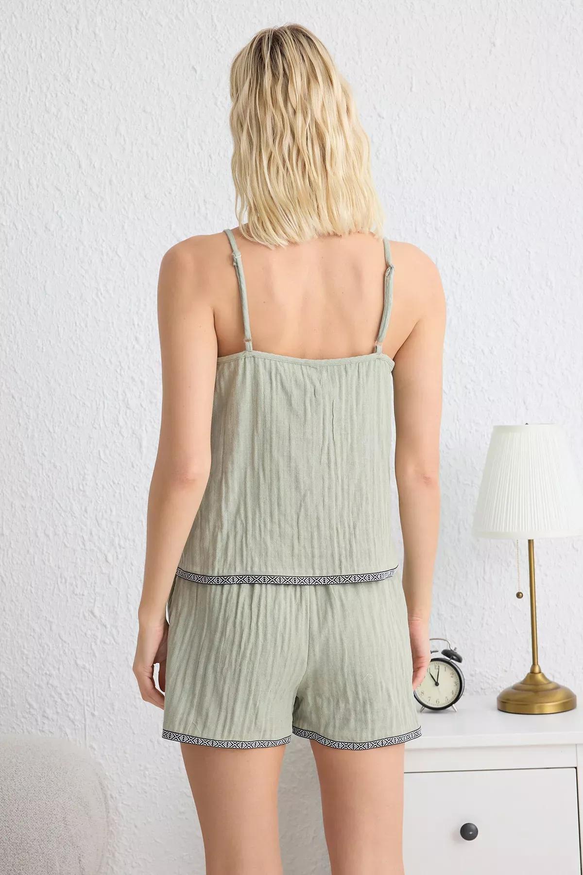 Green Ethnic Stripe Pajamas, , large image number 4