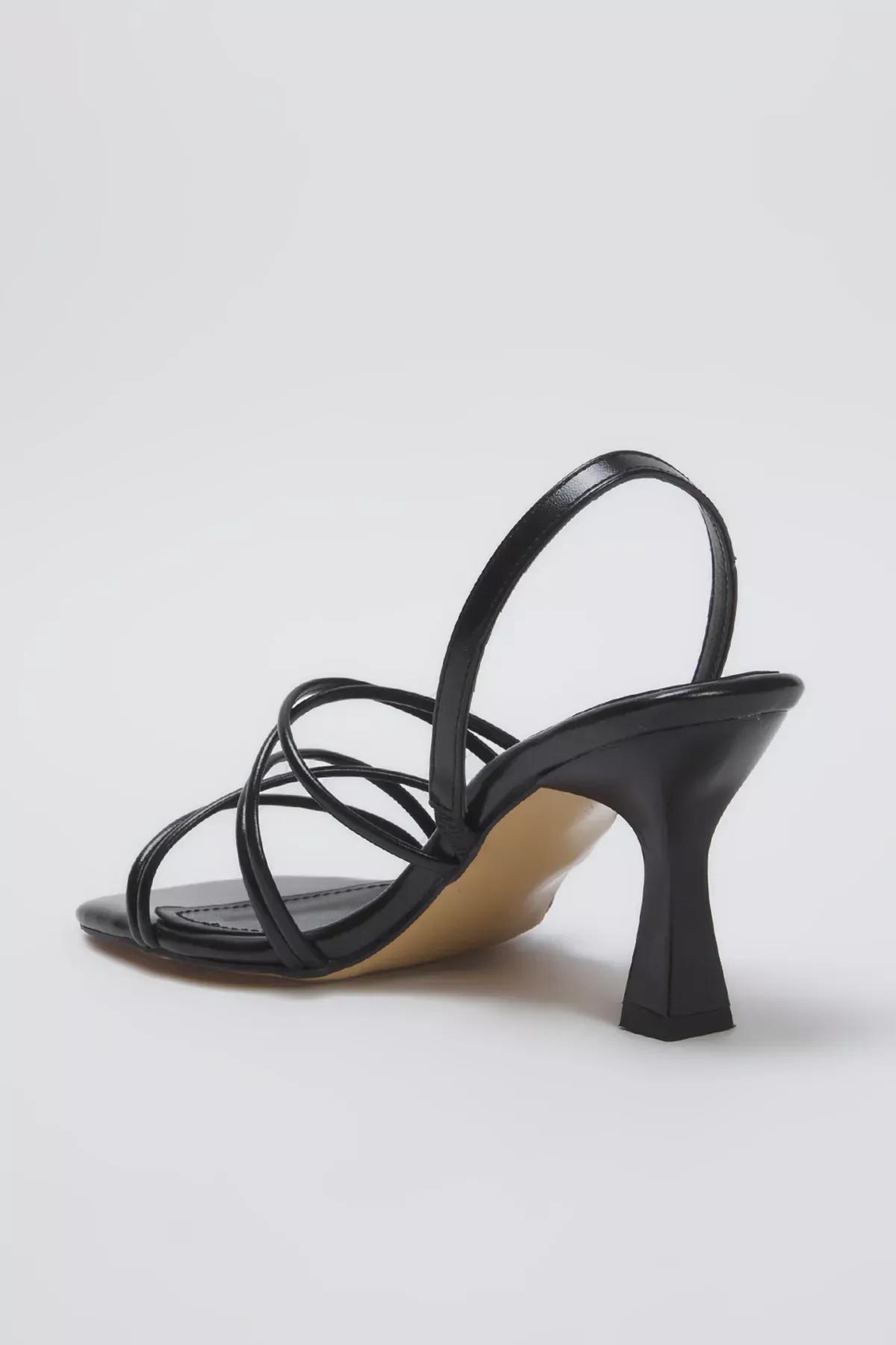 Black Ankle Strap Heeled Sandals, , large image number 3
