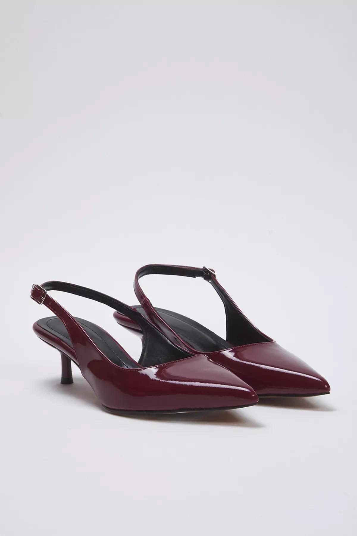 Burgundy Patent Leather KitBrown Heels, Burgundy, large image number 1