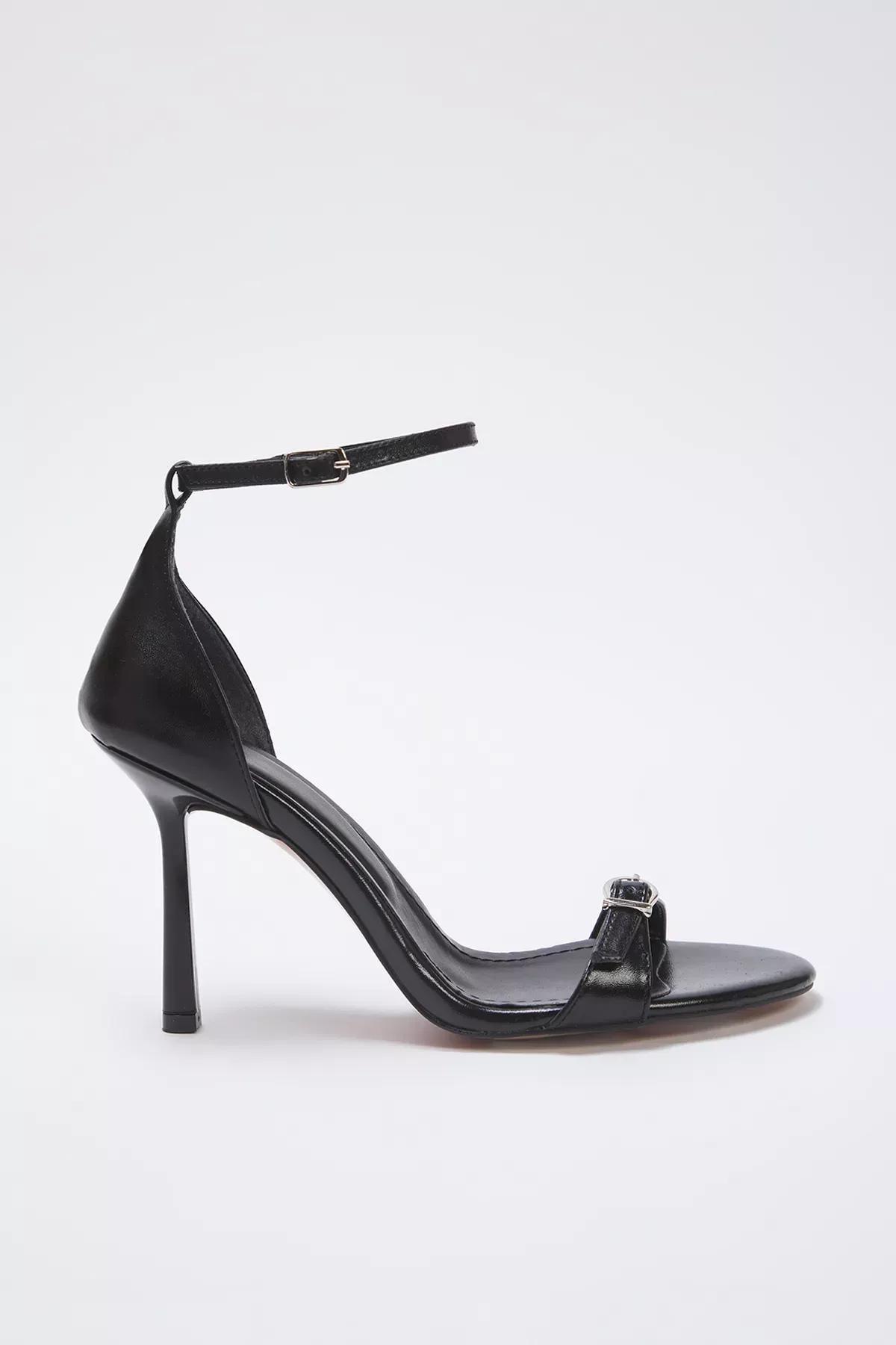 Black Thin Heeled Shoes, , large image number 4