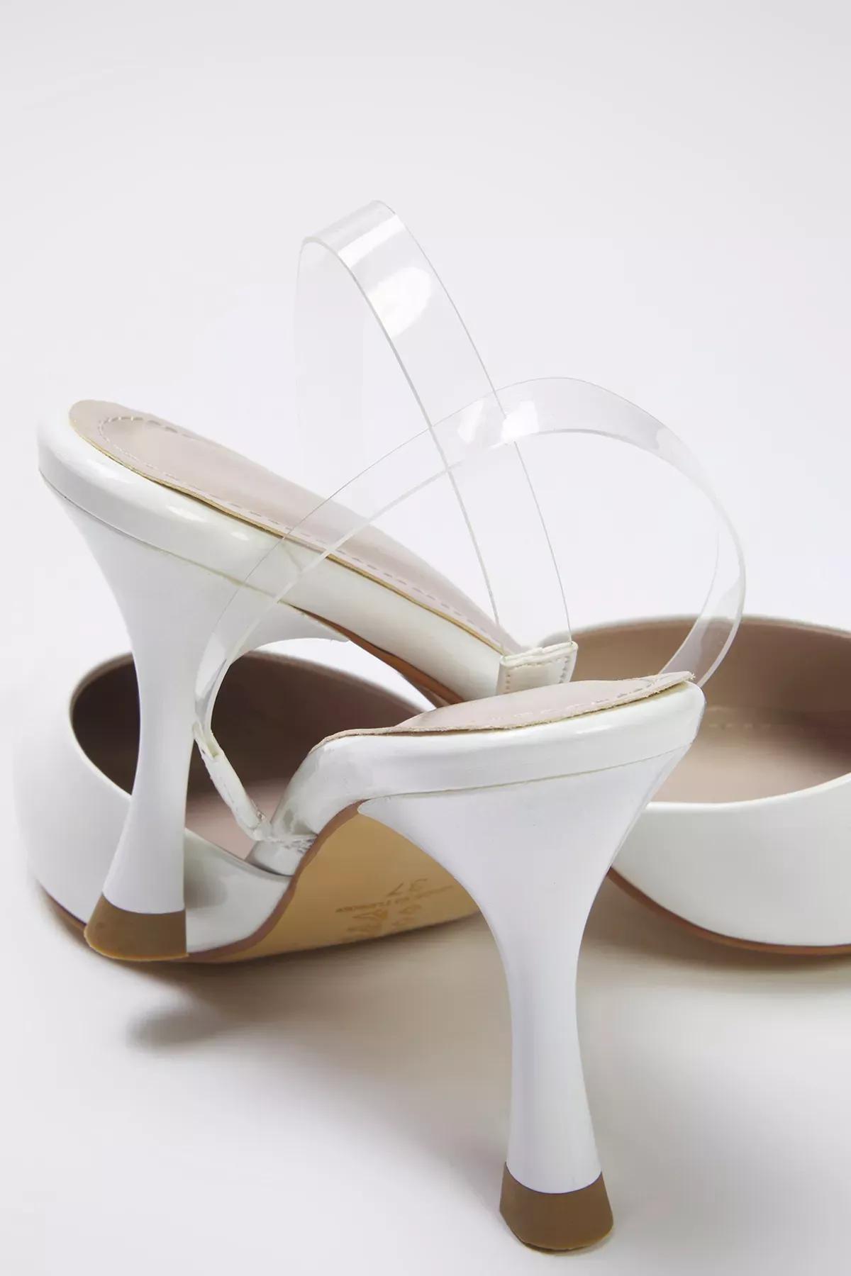 White Patent Leather Heeled Shoes, White, large image number 5