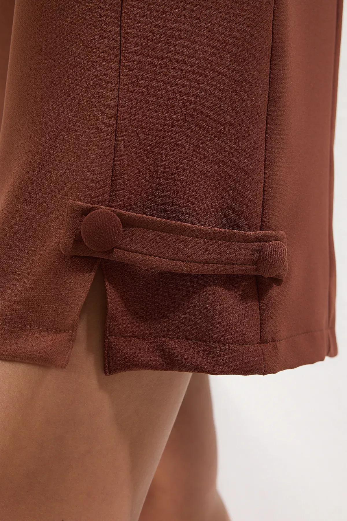 Brown Straight Cut Mini Dress, , large image number 3
