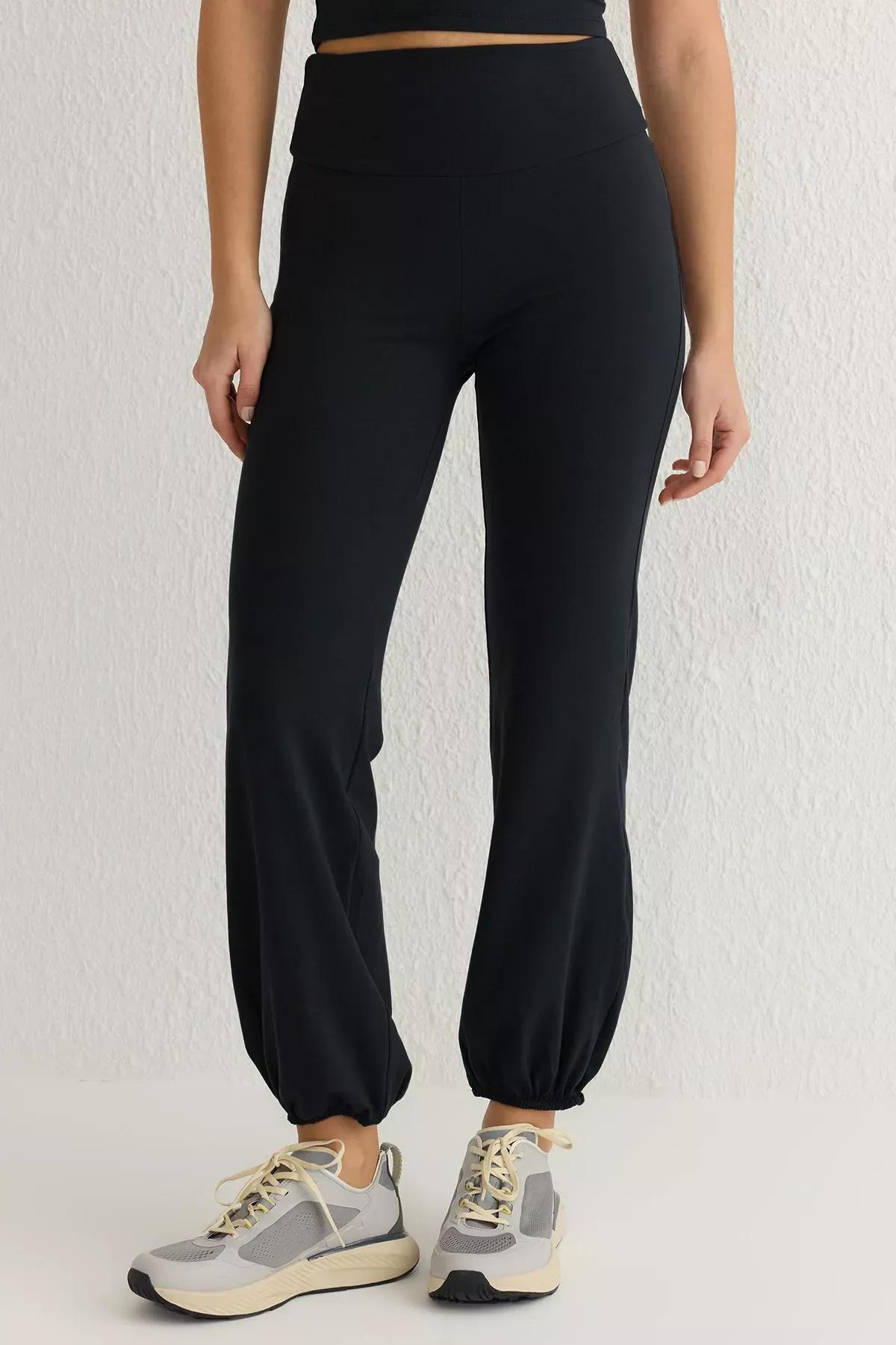 Black Printed Sports Knitted Sweatpants, , large image number 3