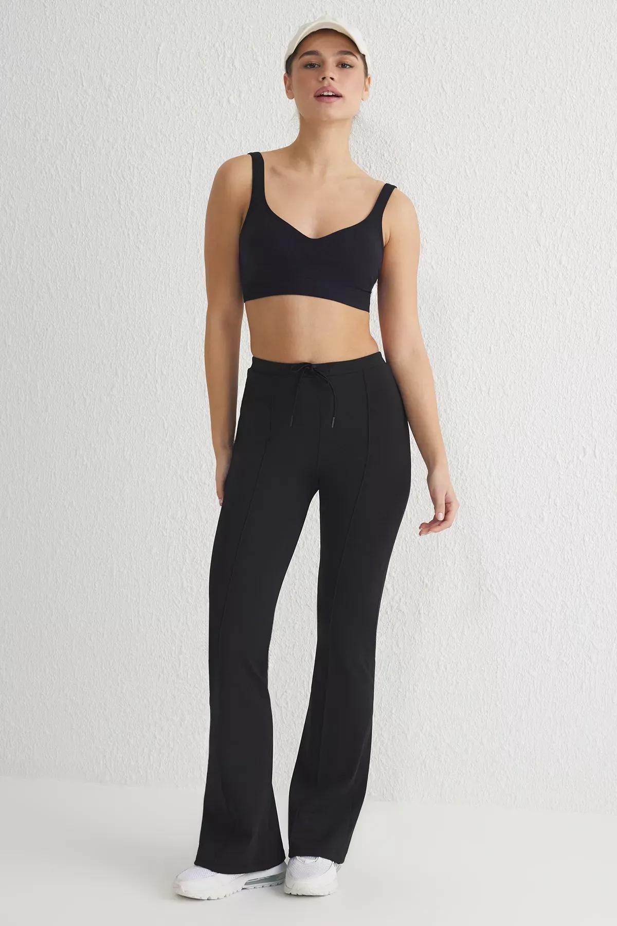 Black Scuba Binding Detail Sweatpants, , large image number 0