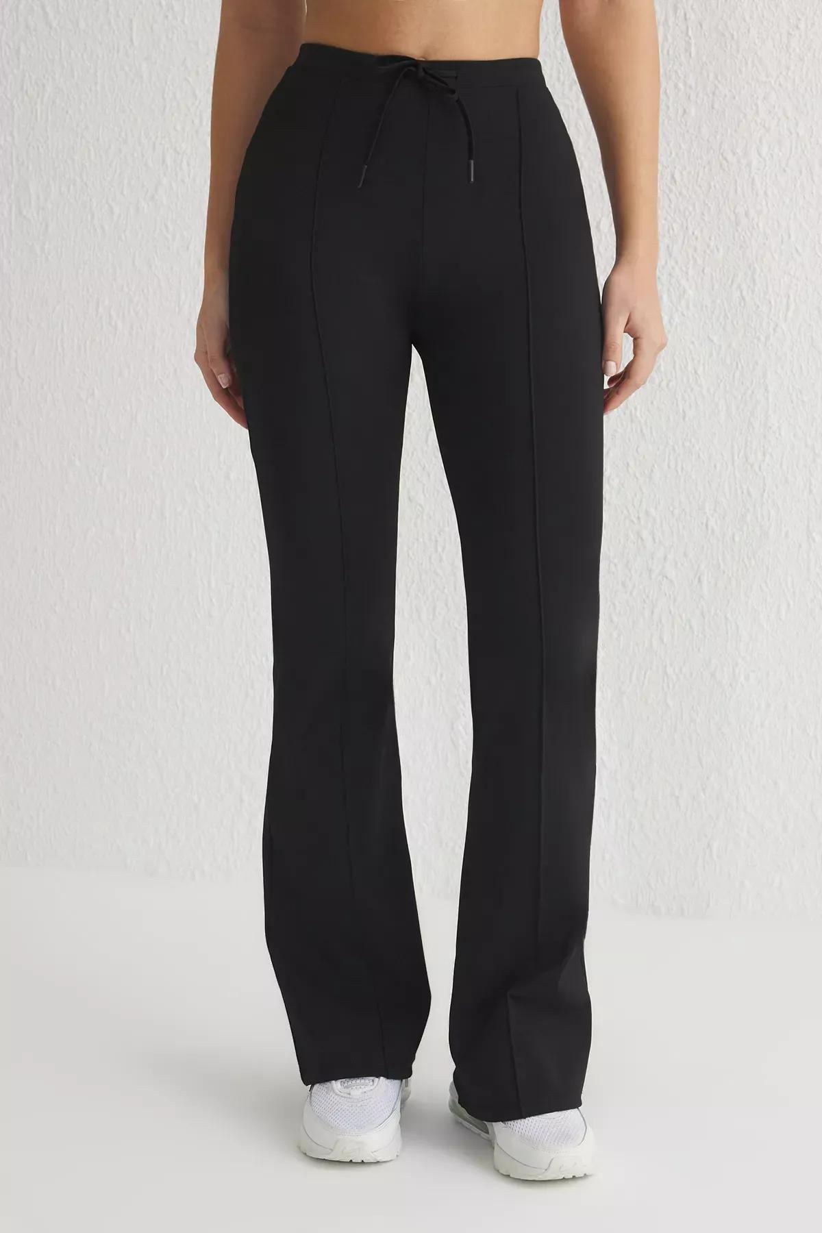 Black Scuba Binding Detail Sweatpants, , large image number 3