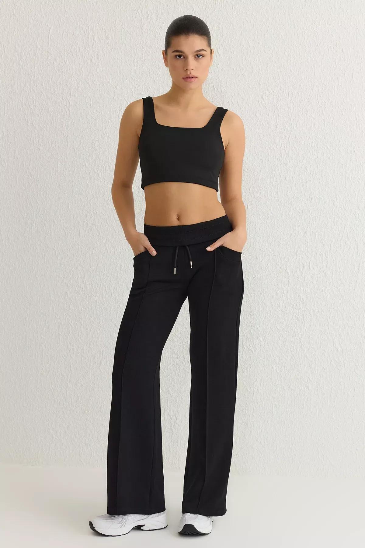 Black Reflective Pocket Knit Sweatpants, , large image number 0