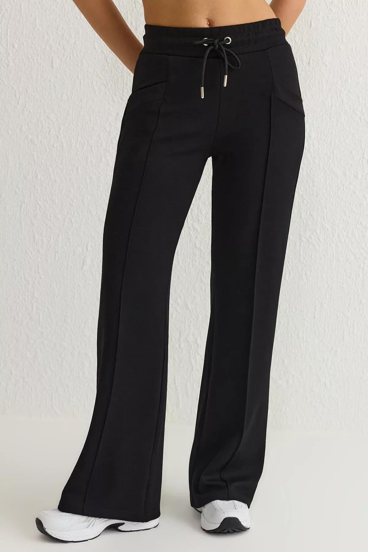 Black Reflective Pocket Knit Sweatpants, , large image number 1