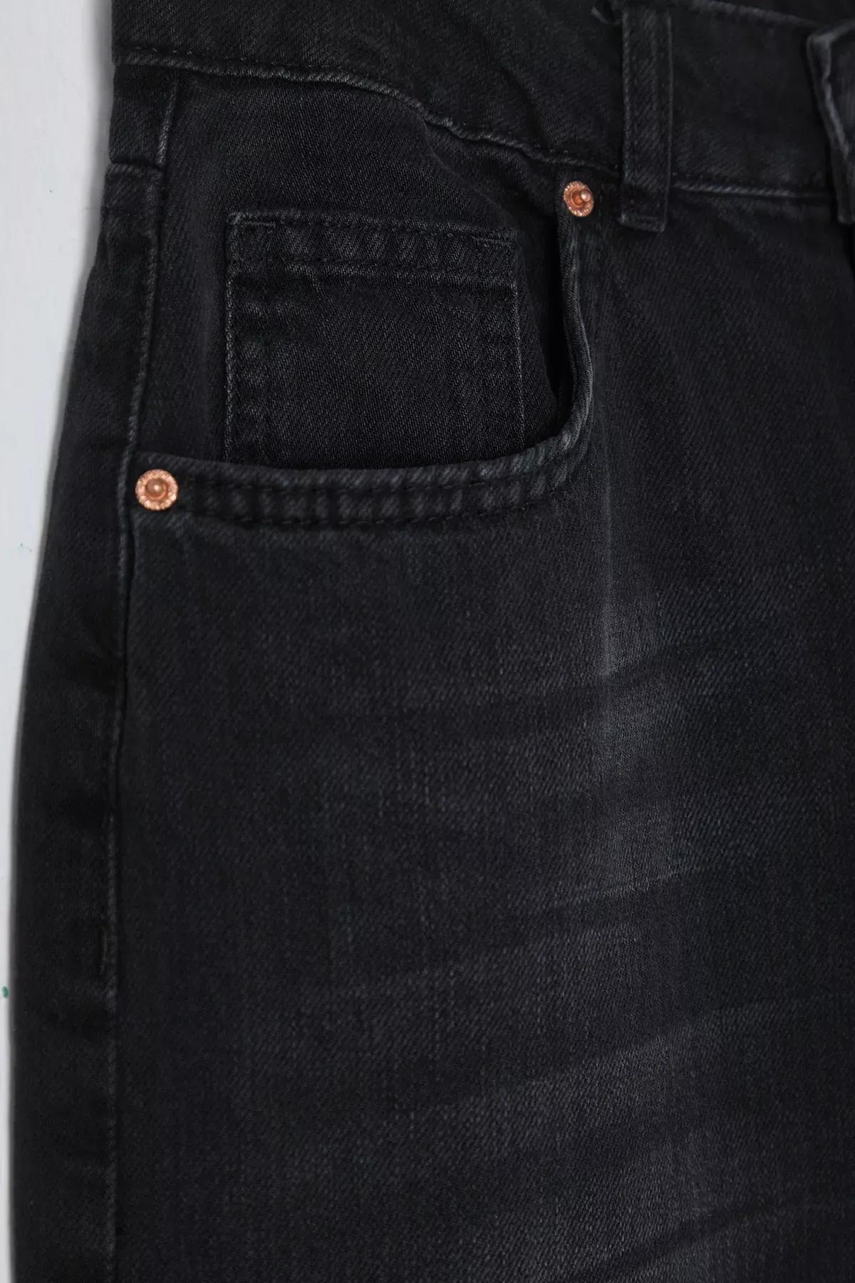 Black Wide Leg High-Waist Jeans, BLACK, large image number 5