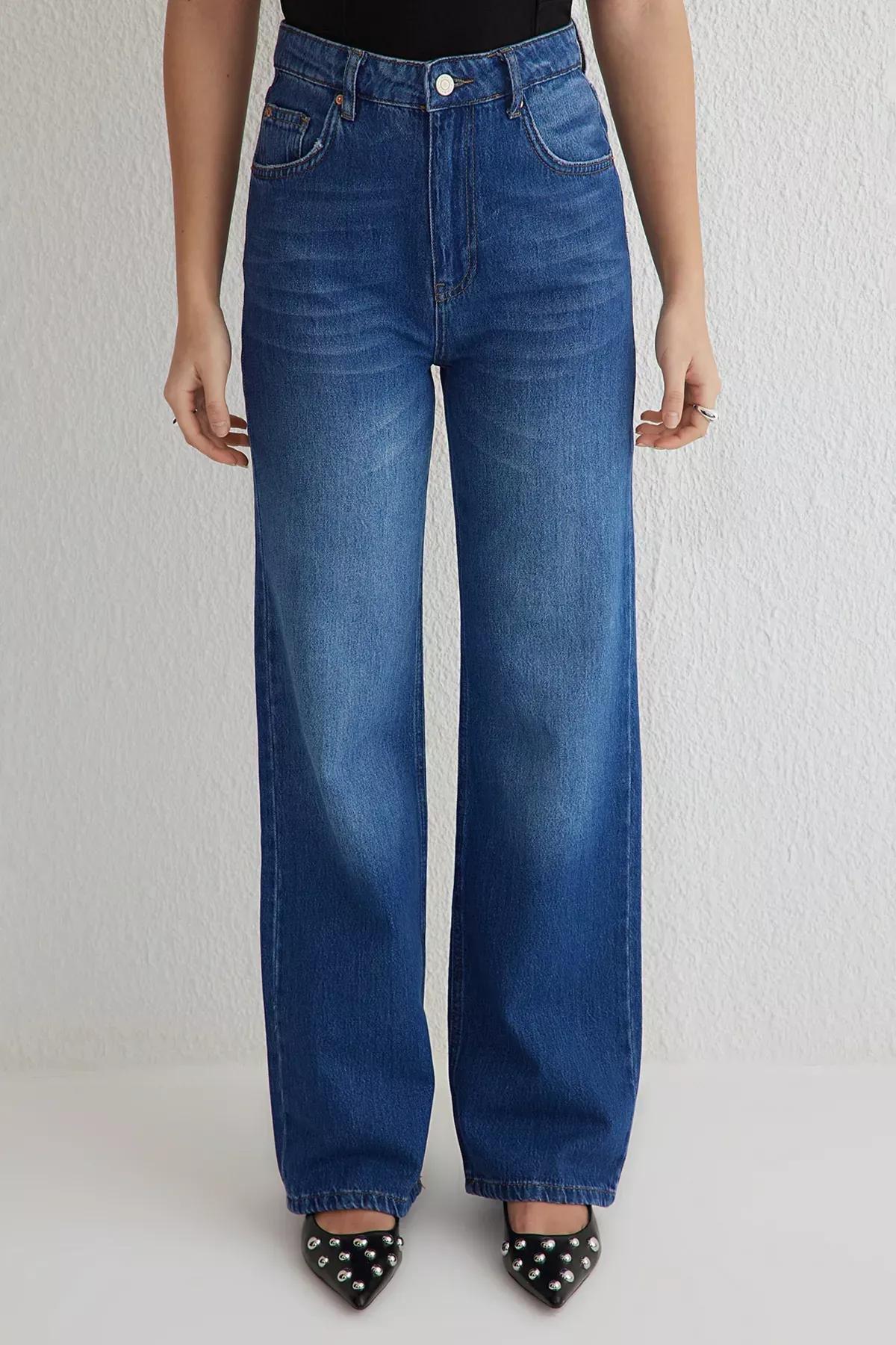Blue High-Waist Jeans, , large image number 2
