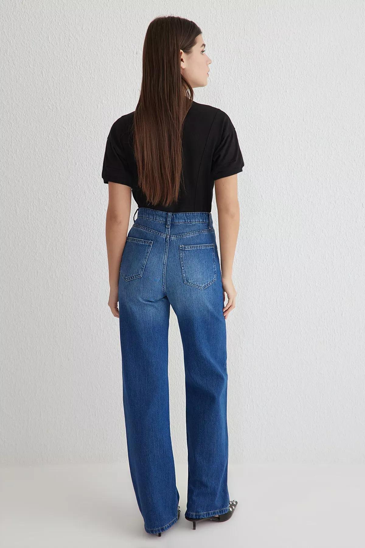 Blue High-Waist Jeans, , large image number 4