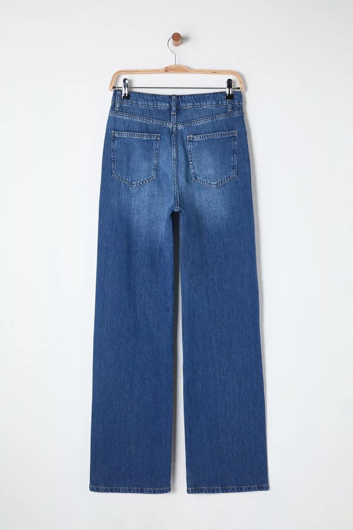 Blue High-Waist Jeans, , large image number 6