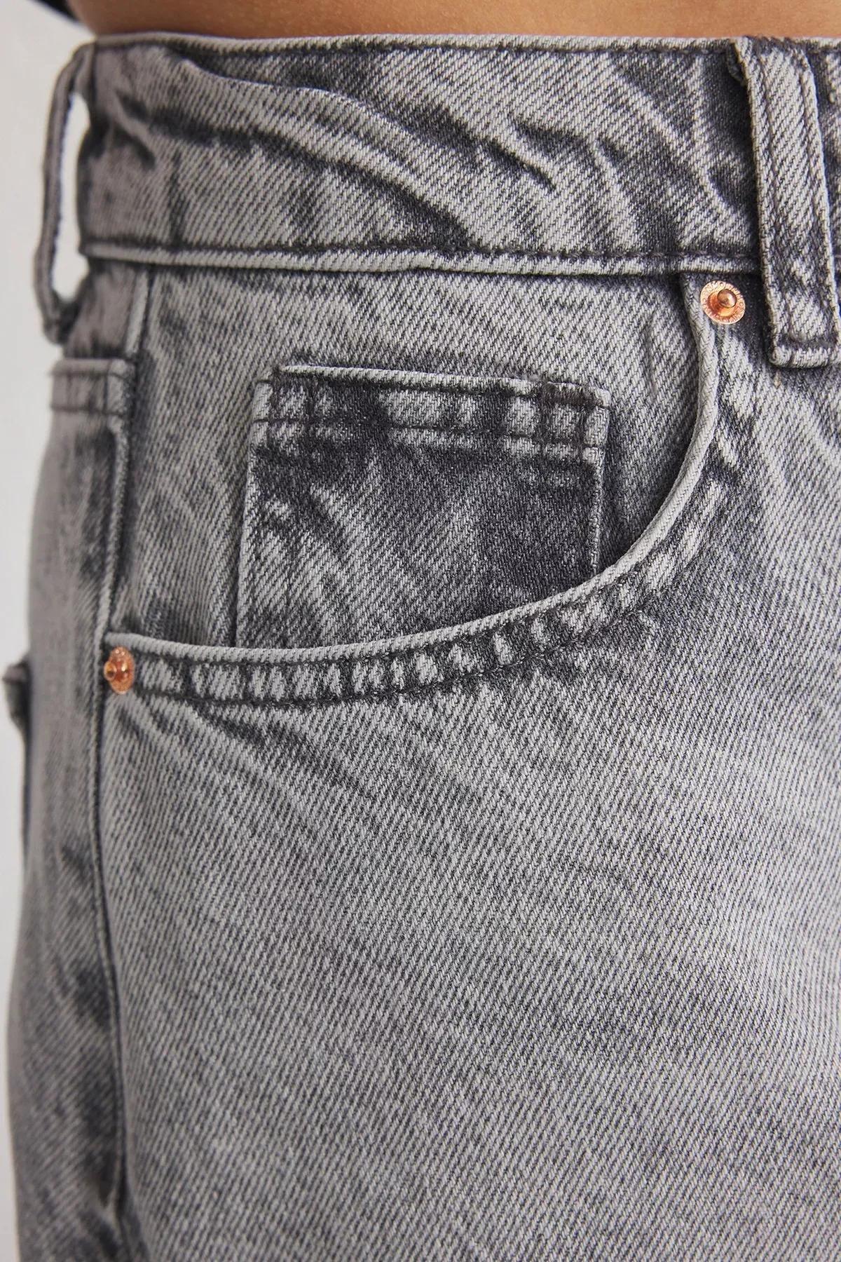 Grey High-Waist Skater Jeans, , large image number 3