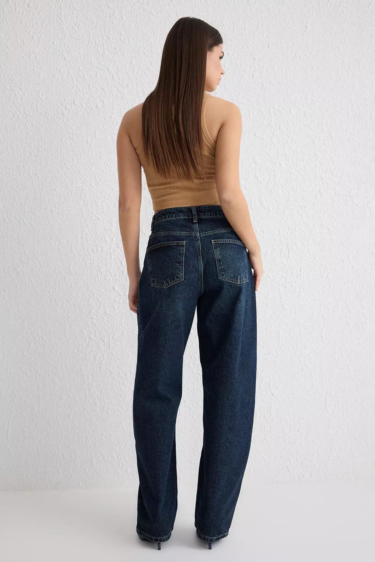 Blue Medium Waist Skater Jeans, , large image number 4