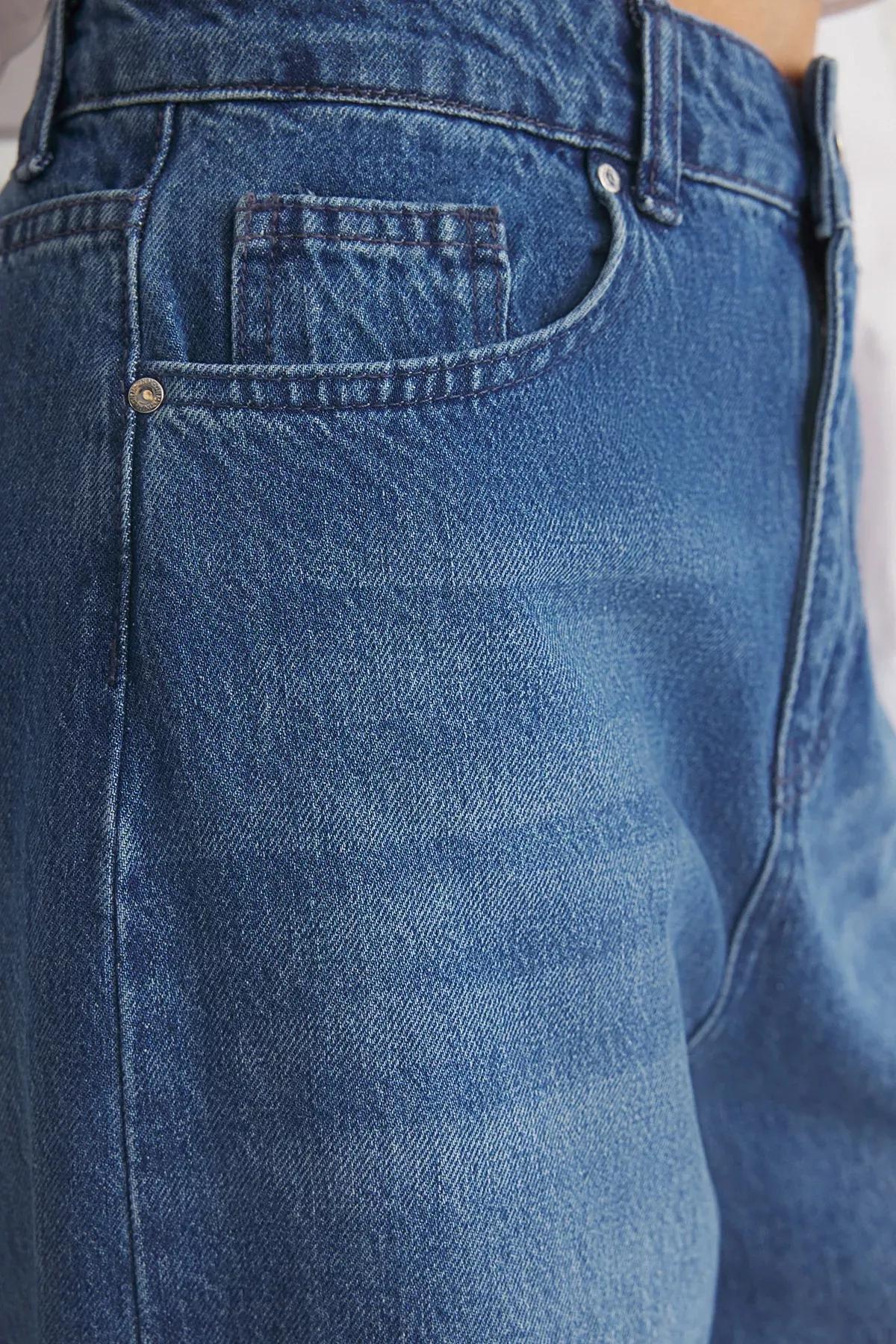 Blue Extra Wide Palazzo Jeans, Blue, large image number 3