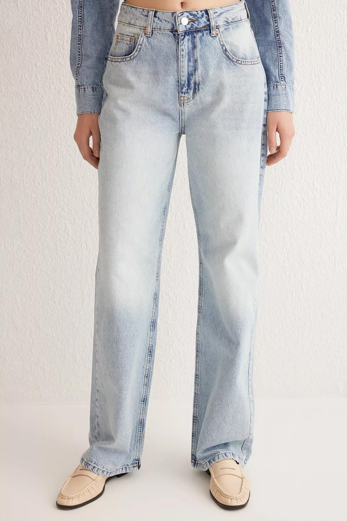 Blue Wide Leg Jeans, , large image number 2