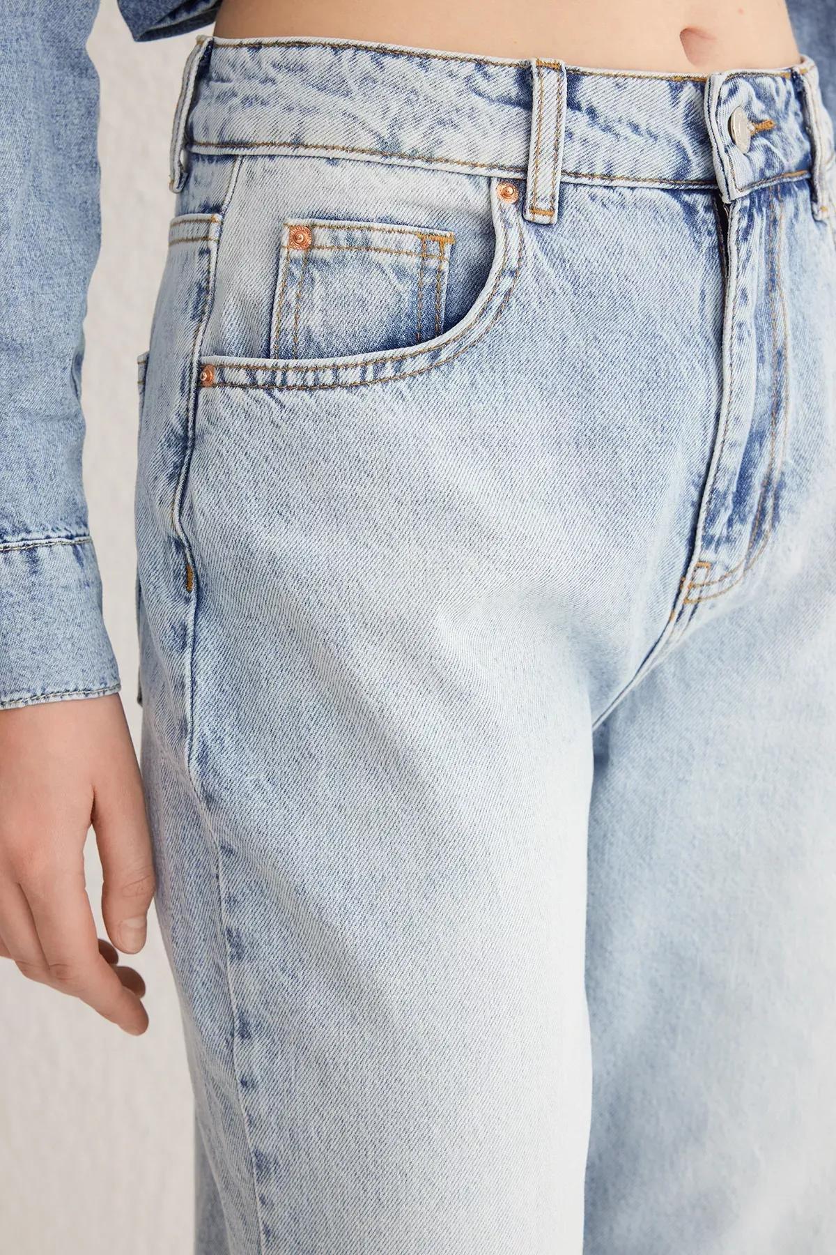 Blue Wide Leg Jeans, , large image number 3