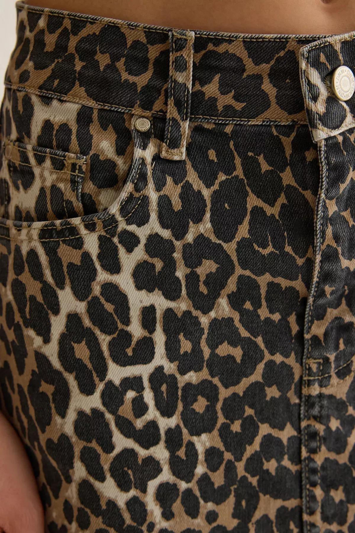 Brown Leopard Patterned Mini Skirt, , large image number 3