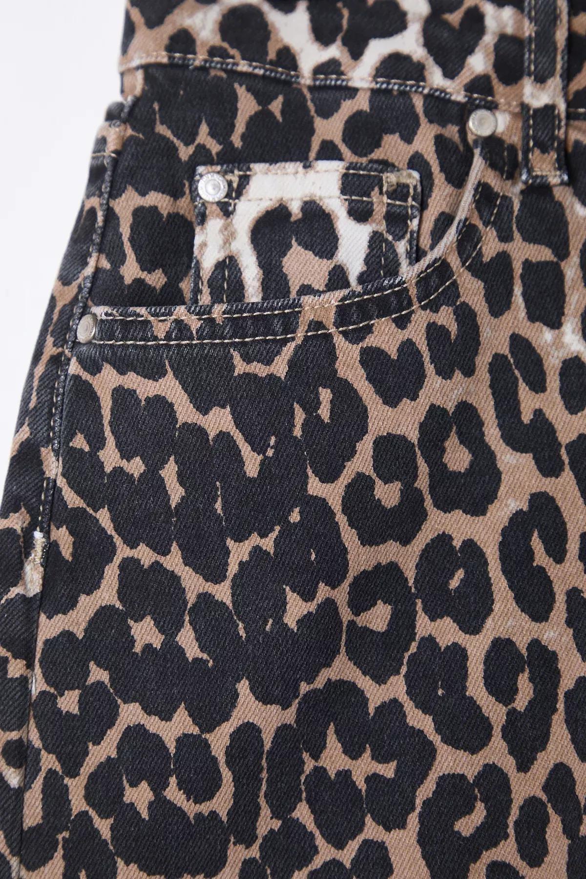 Brown Leopard Patterned Mini Skirt, , large image number 5