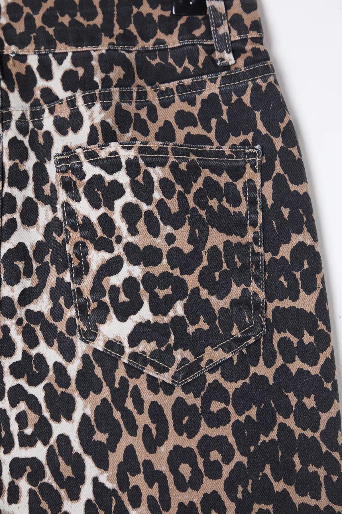 Brown Leopard Patterned Mini Skirt, , large image number 7