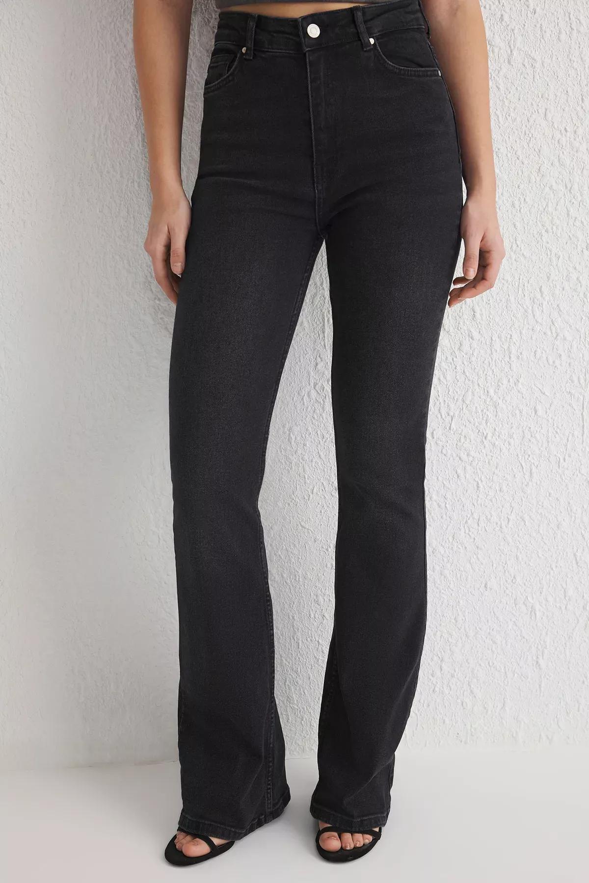Black High-Waist Flare Jeans, , large image number 2