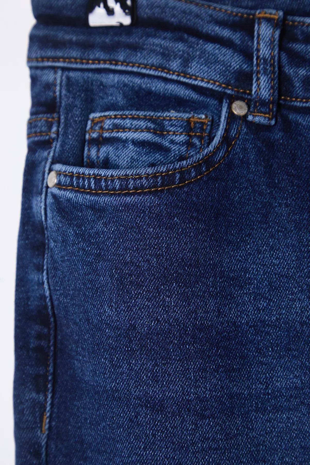 Blue High-Waist Flare Jeans, , large image number 5