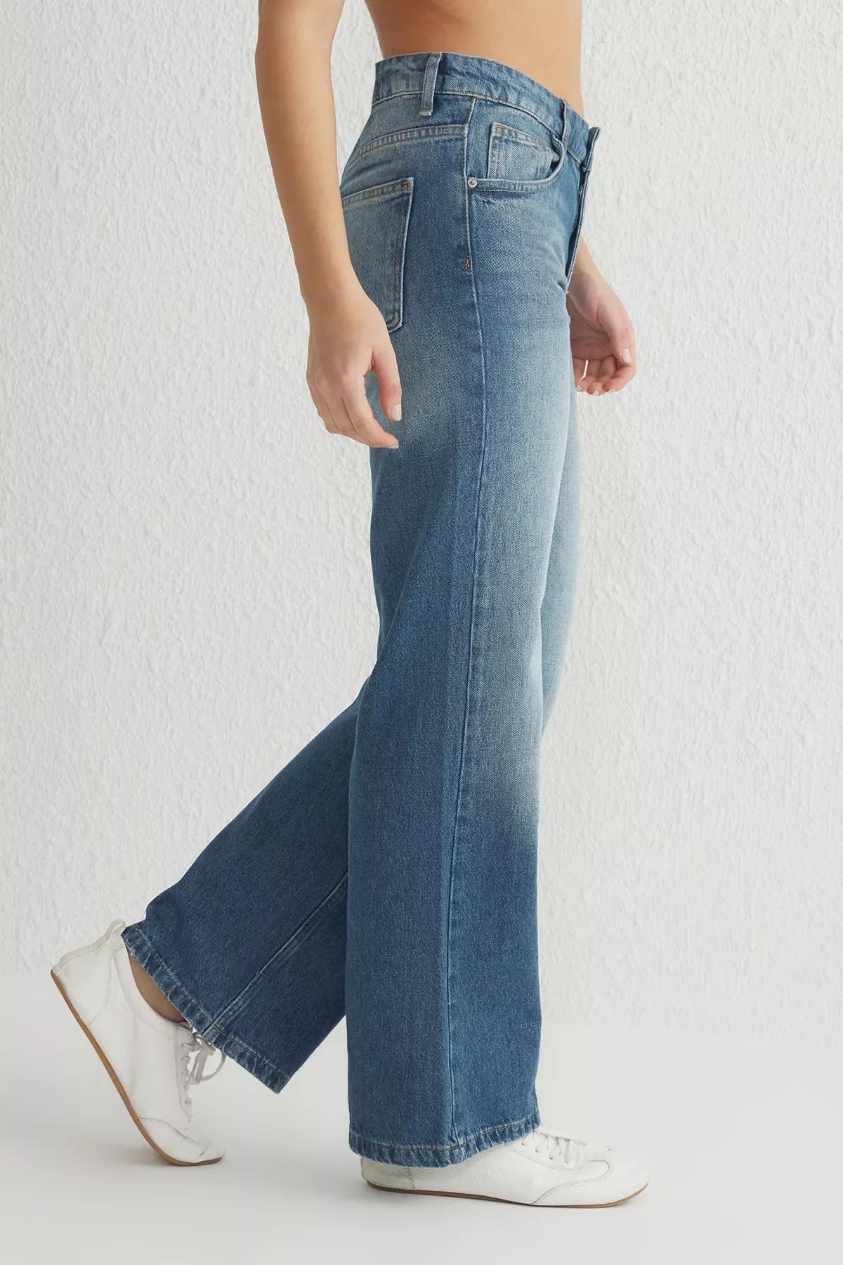 Sustainable Blue Wide Jeans, , large image number 3