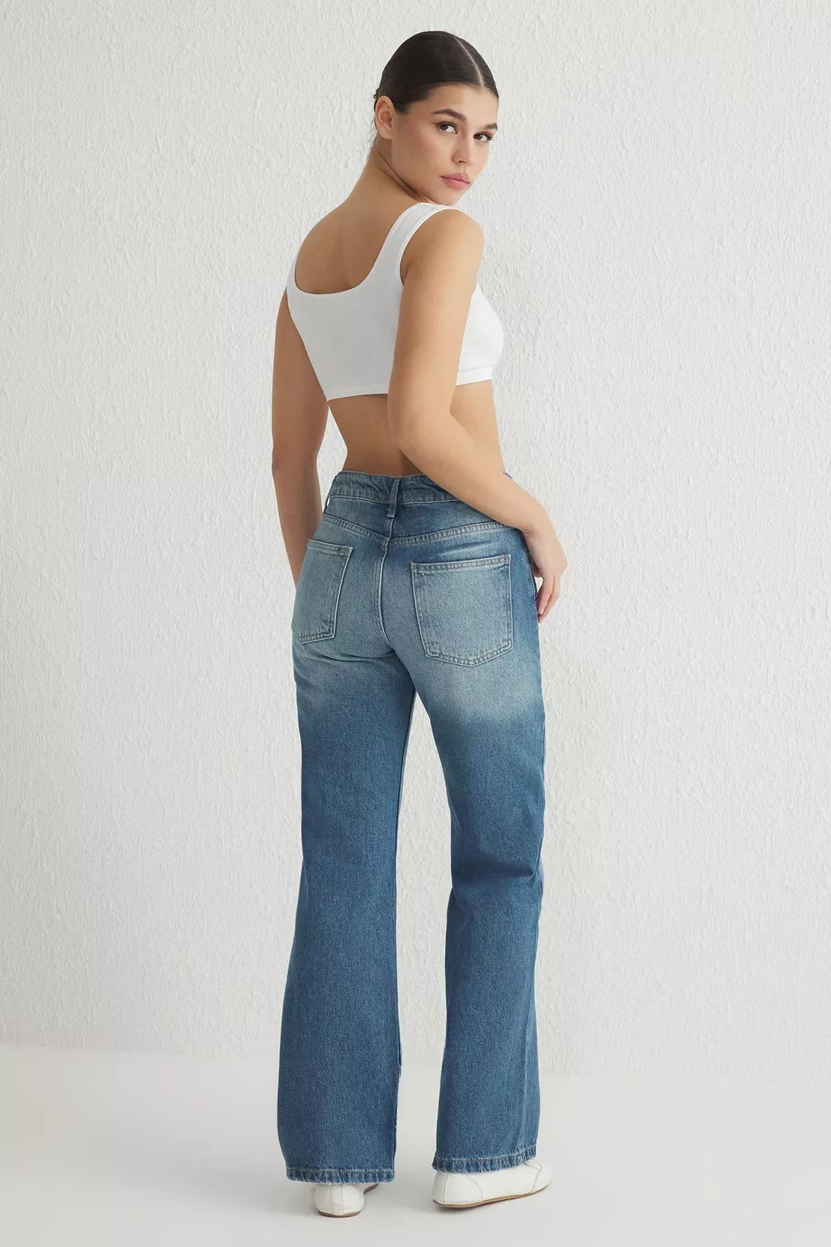 Sustainable Blue Wide Jeans, , large image number 4