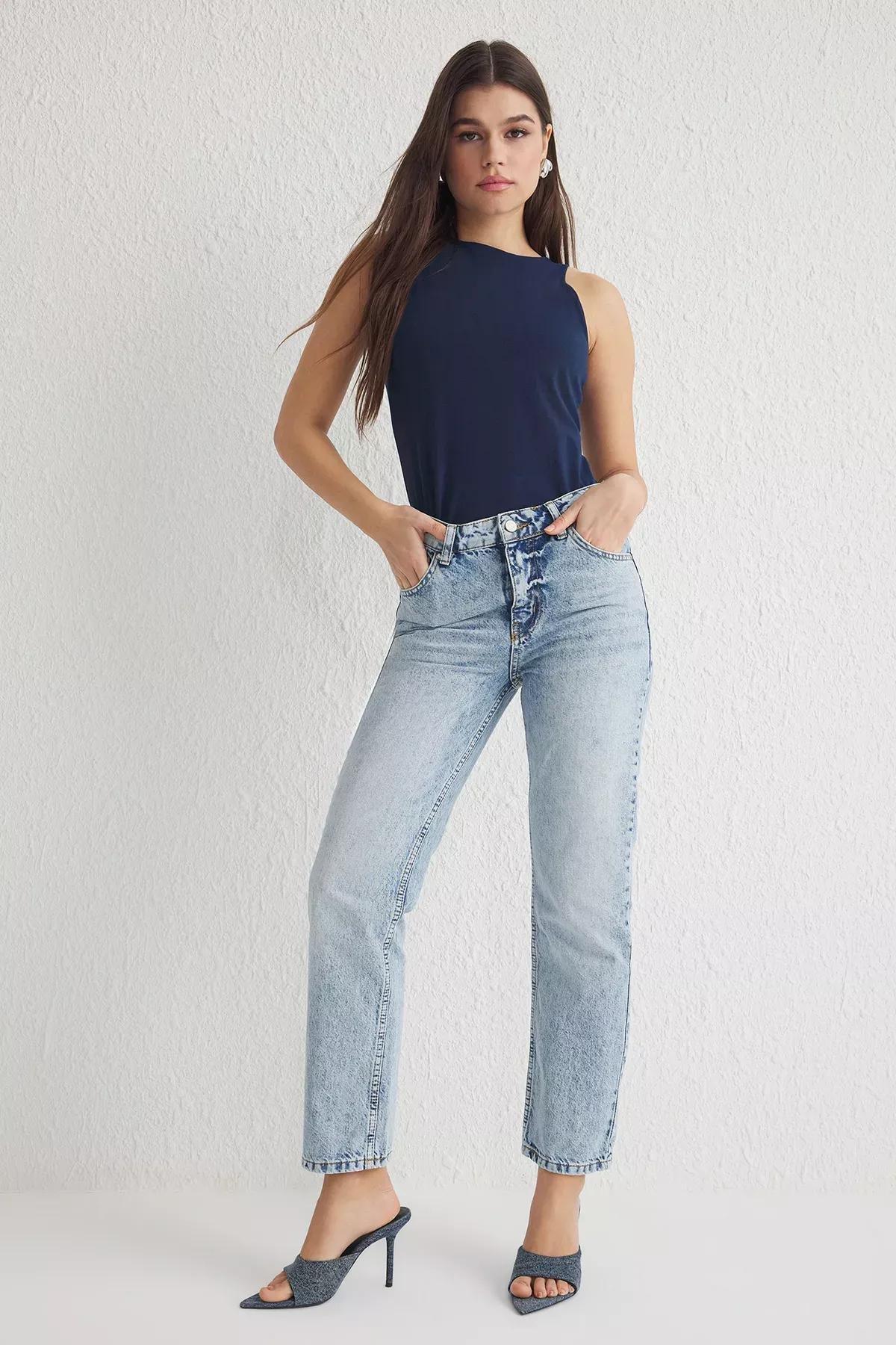 Blue Straight Fit Jeans, , large image number 0