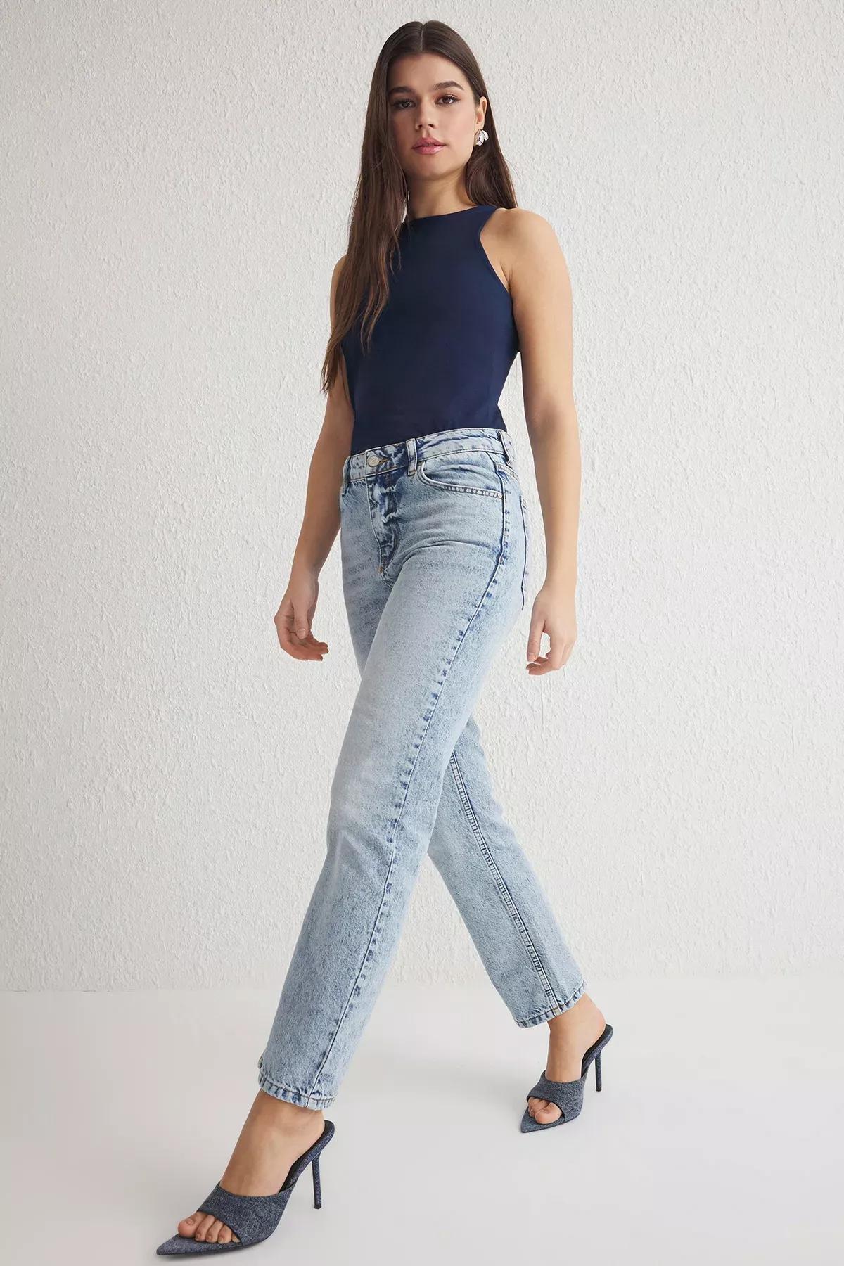 Blue Straight Fit Jeans, , large image number 1