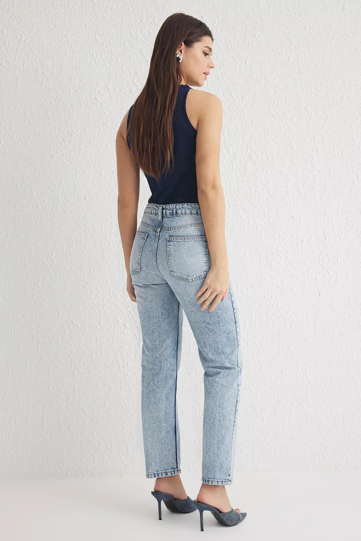 Blue Straight Fit Jeans, , large image number 4