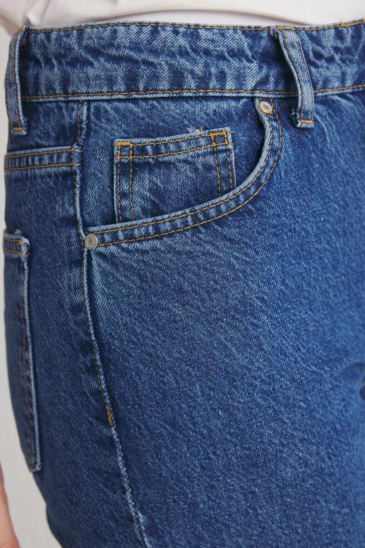 Blue Straight Leg Jeans, , large image number 3
