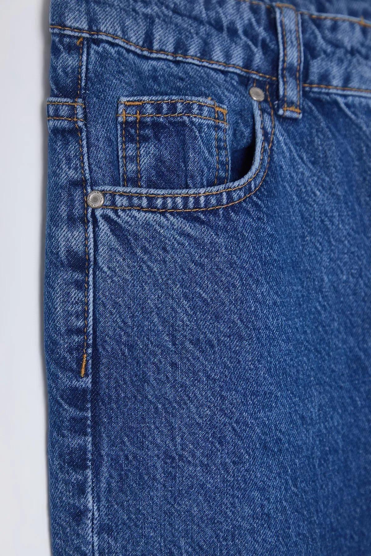 Blue Straight Leg Jeans, , large image number 5