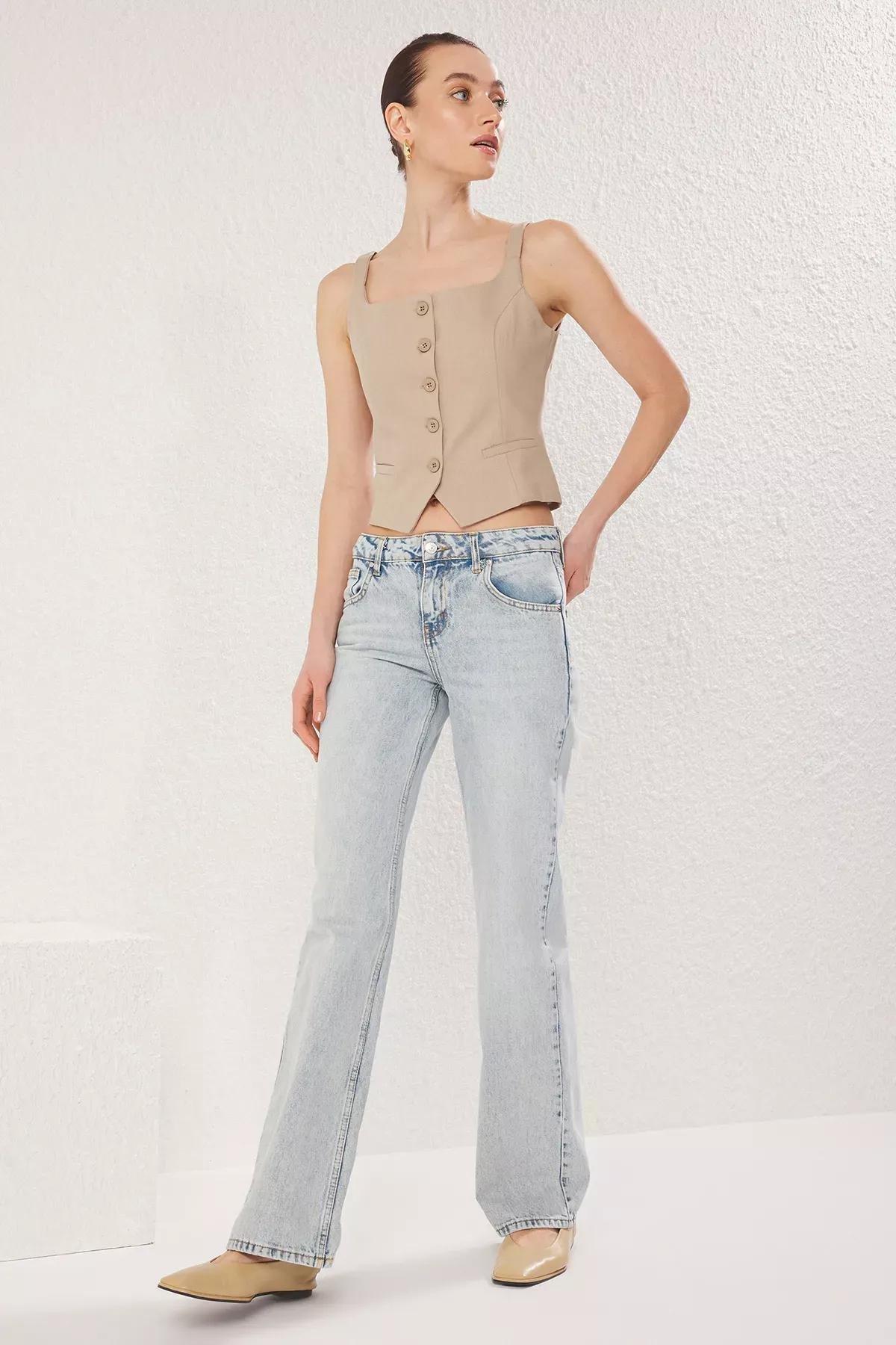 Blue Sustainable Low Waist Jeans, , large image number 0