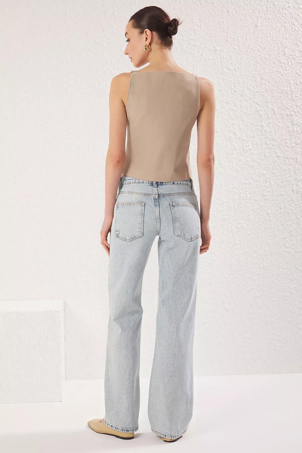 Blue Sustainable Low Waist Jeans, , large image number 4