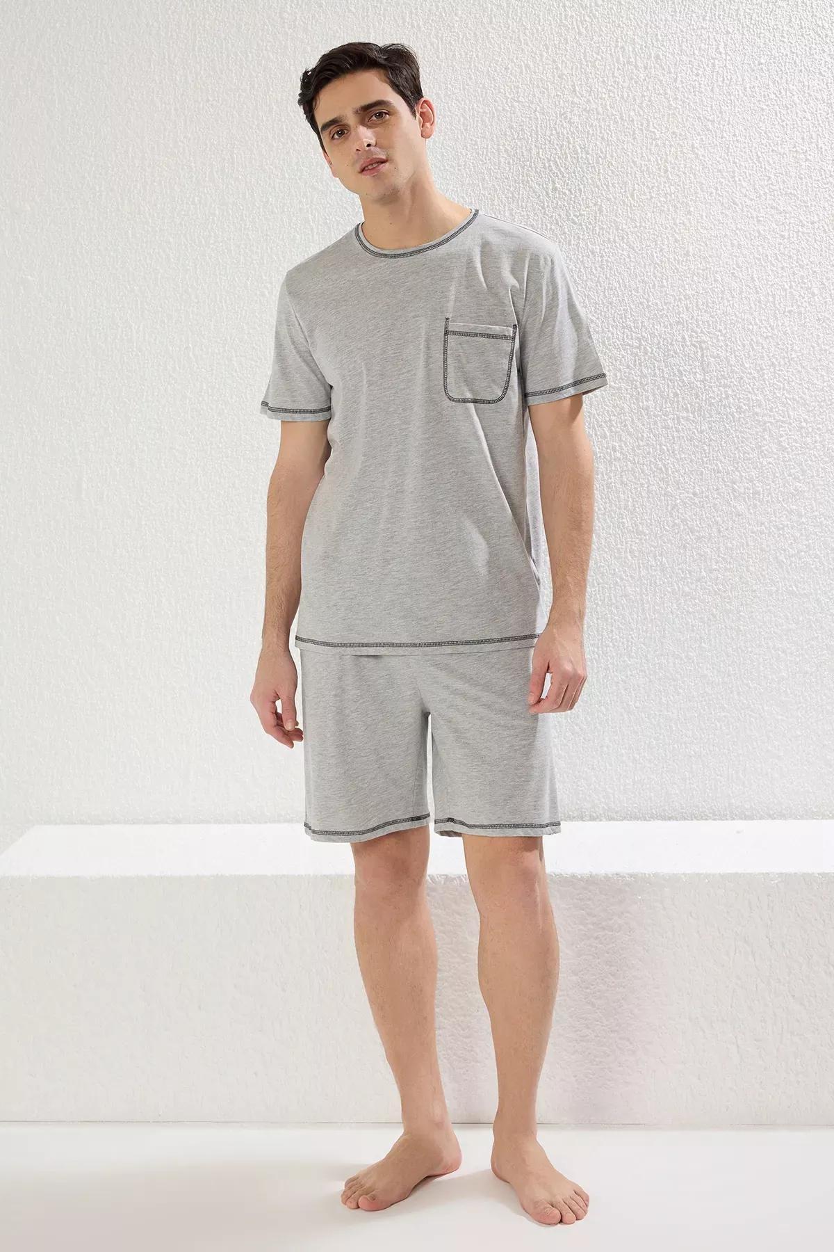 Grey Karyoka Stitched Pajama Set, C101_1653, large image number 0