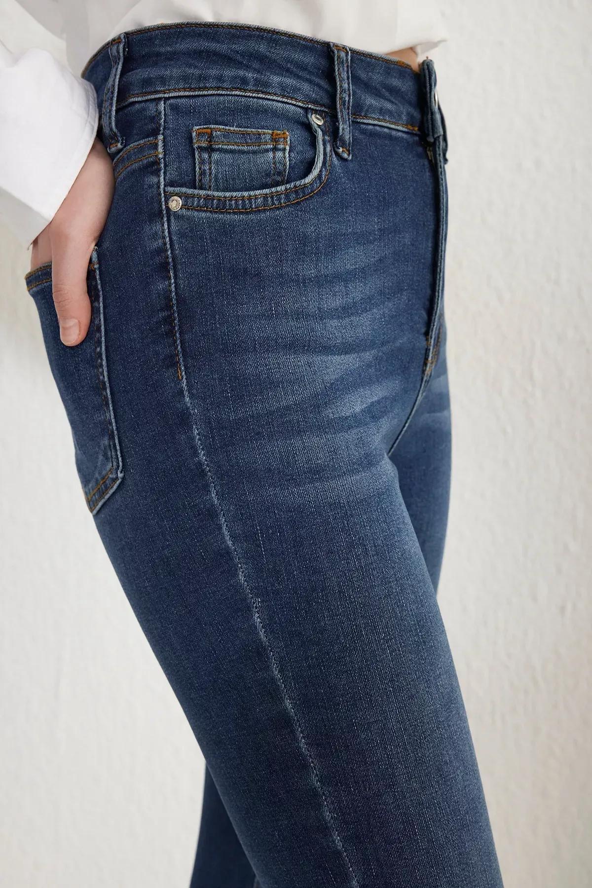Blue  Skinny Jeans, DARK BLUE, large image number 3