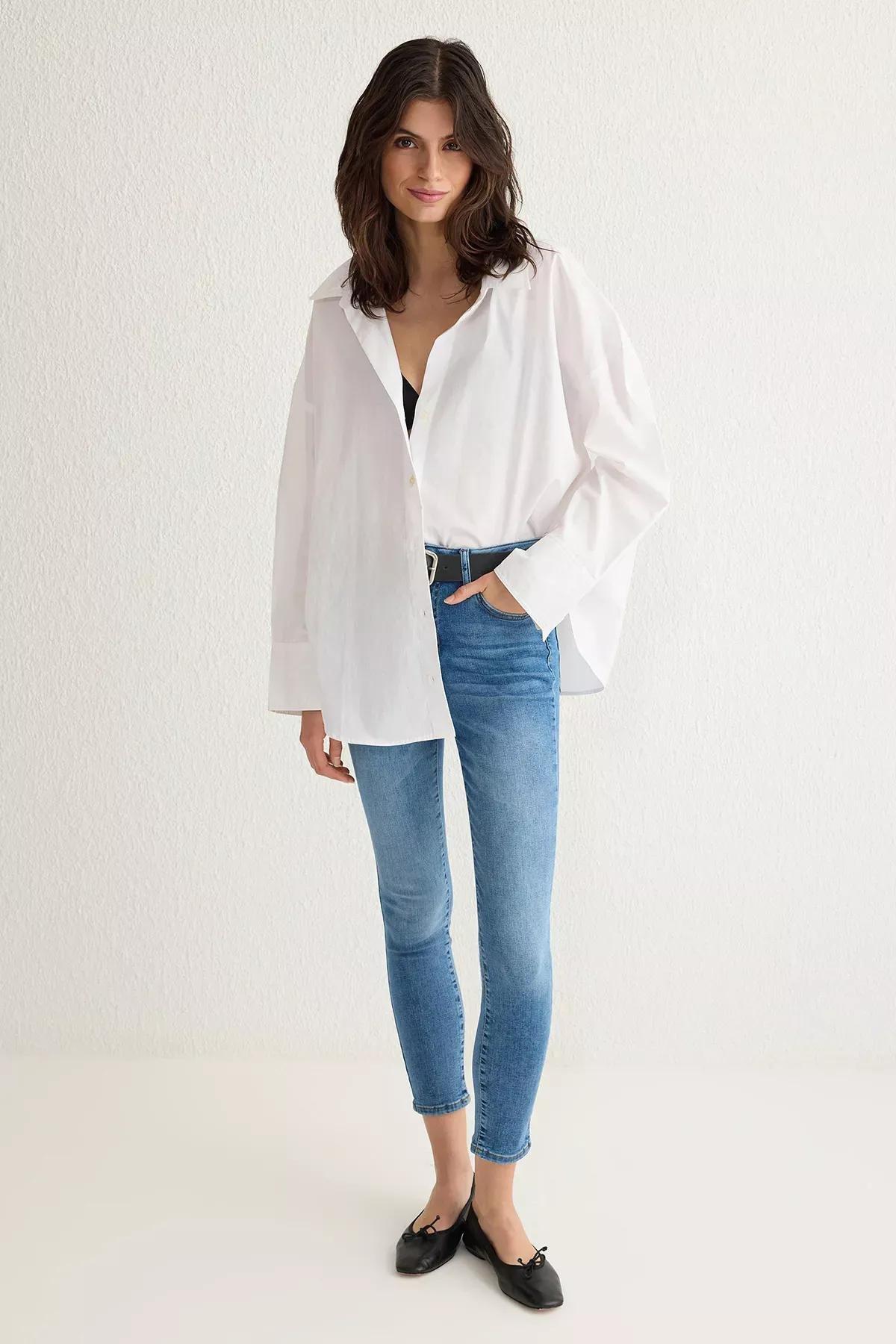 Blue Skinny High-Waist Jeans, , large image number 0