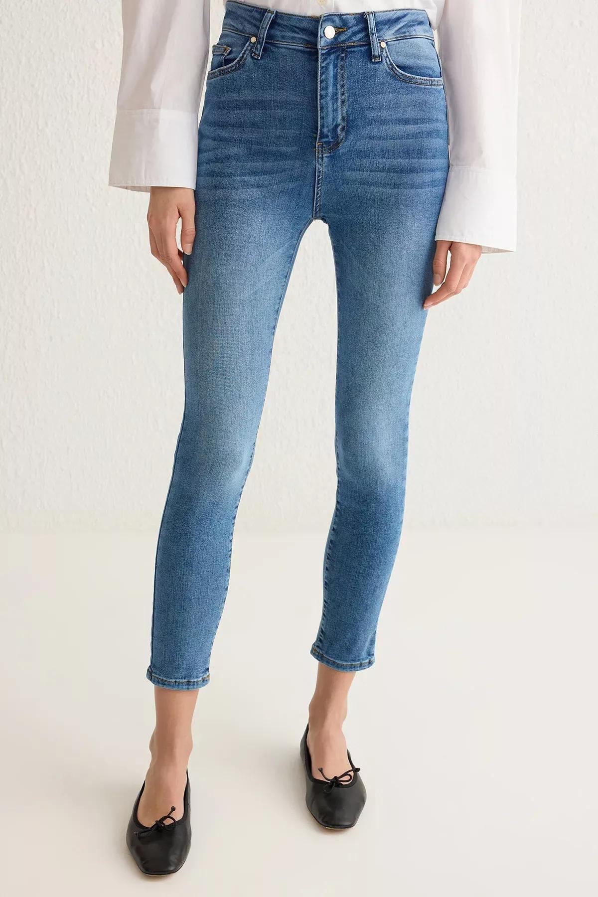 Blue Skinny High-Waist Jeans, Blue, large image number 2