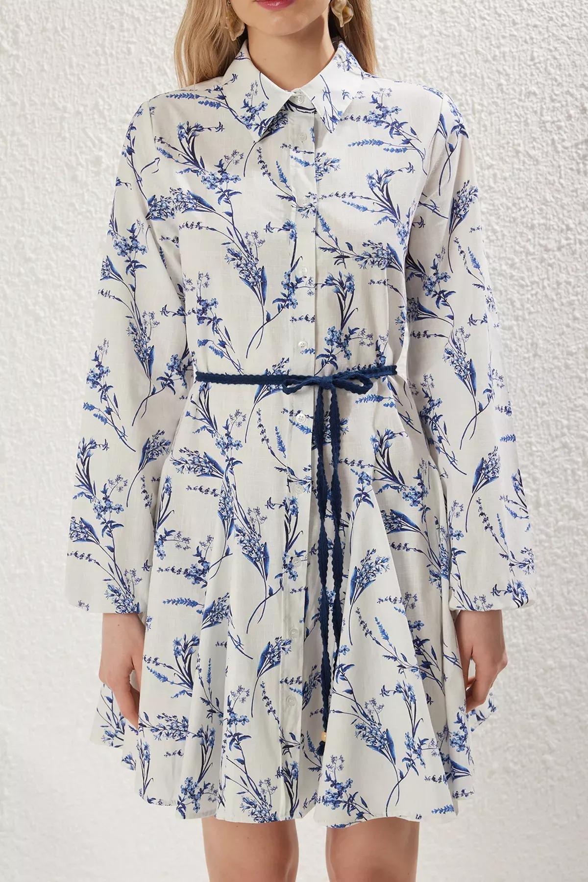 Ecru Floral Woven Mini Dress, Ecru, large image number 2