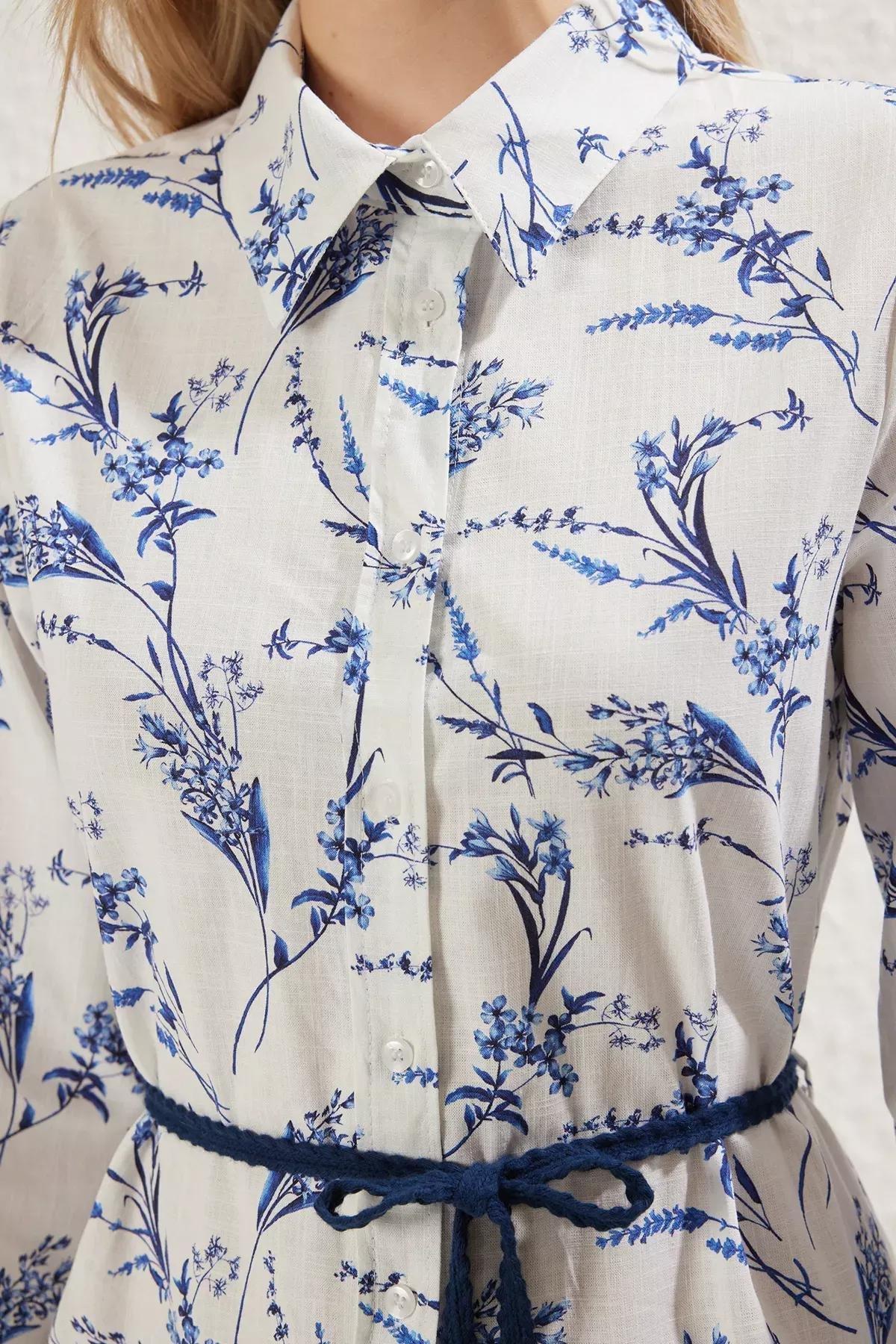 Ecru Floral Woven Mini Dress, Ecru, large image number 3