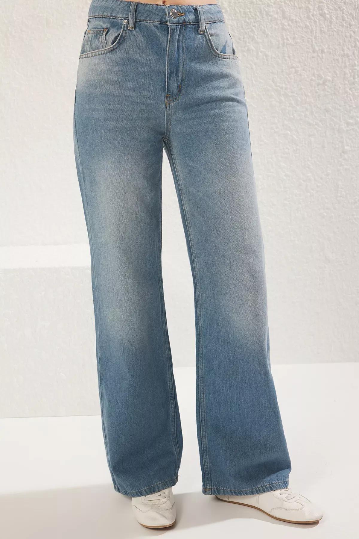 Blue Wide Leg Jeans, , large image number 2