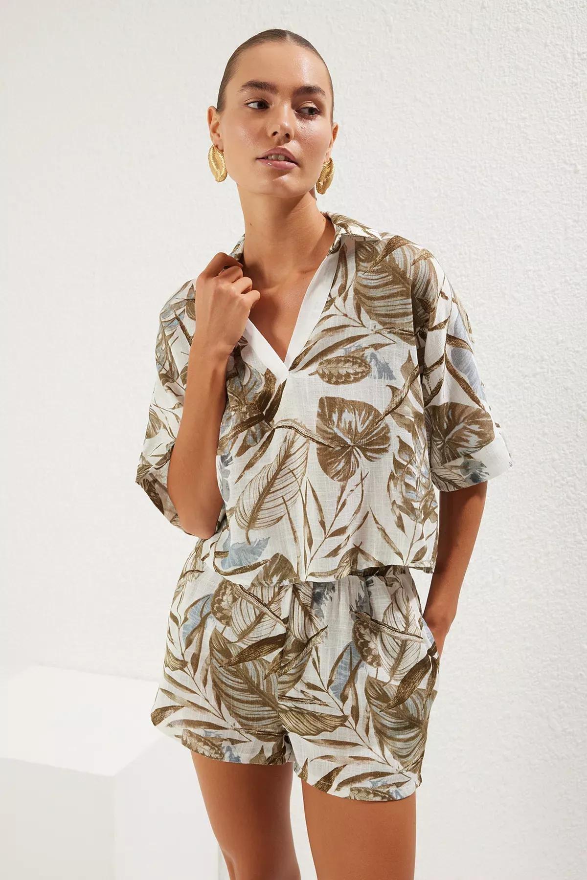 Multicolour Patterned Woven Co-Ord Set, , large image number 0
