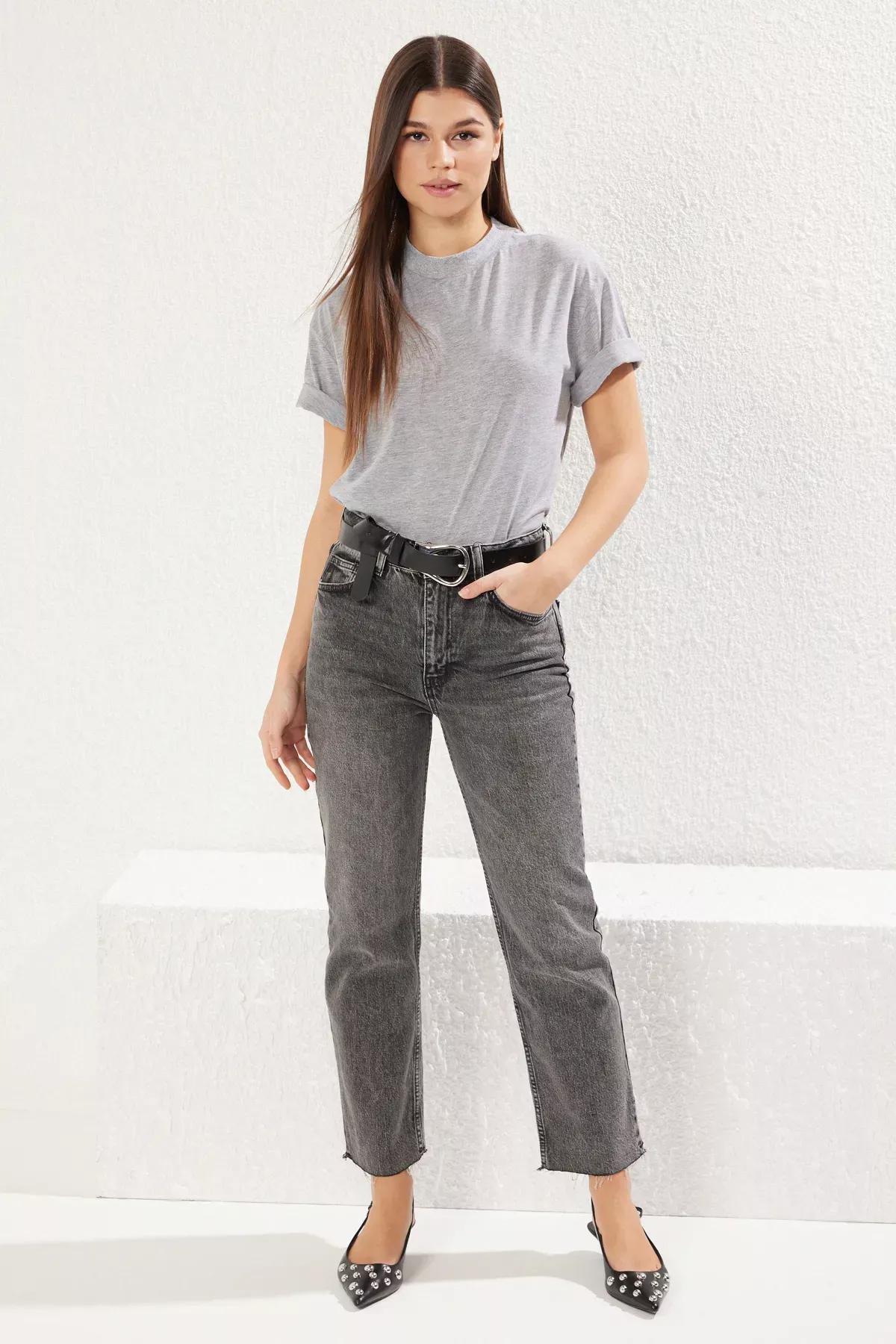 Grey Comfort Straight Fit Jeans, , large image number 0