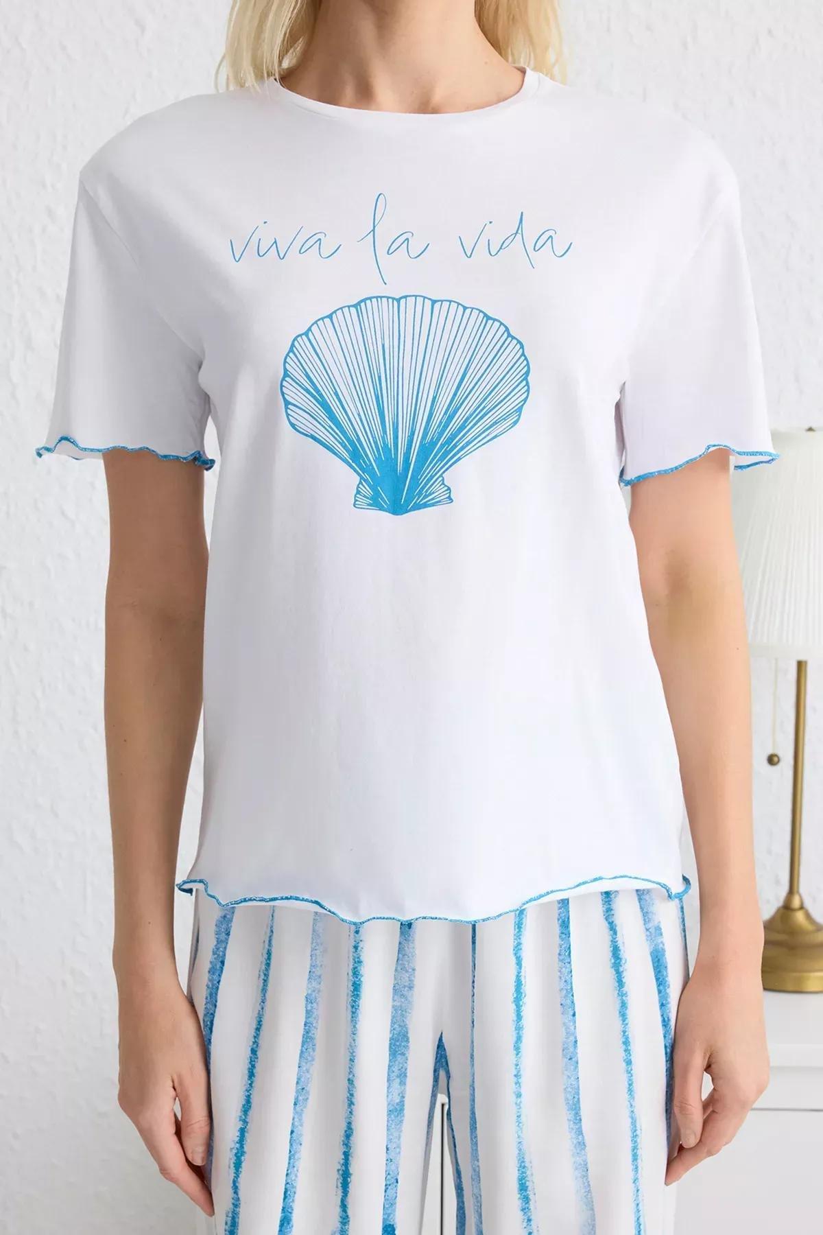 White-Blue Striped Pajama Set, , large image number 2